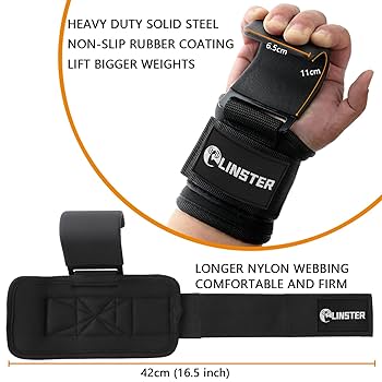 Amazon | LINSTER ウェイトリフティングフック (ペア)、幅 9cm